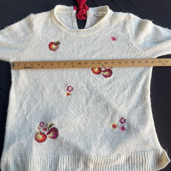 Lauren Conrad Disney Sweater Womens Large Sequin Snow White Cream‎ Bow - Picture 9 of 12